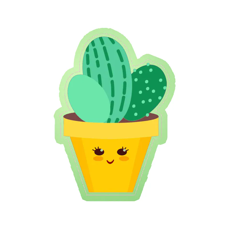 Cactus Glow in the Dark Vinyl Decal - Custom Size