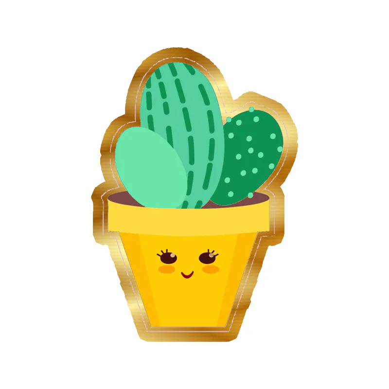 Cactus Gold Chrome Vinyl Decal - Custom Size