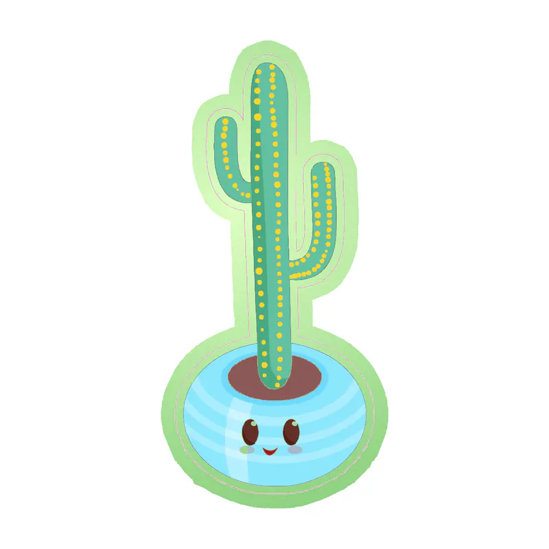 Cactus Glow in the Dark Vinyl Decal - Custom Size