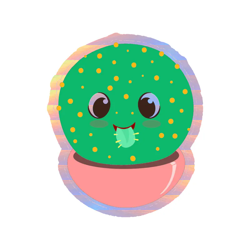 Cactus Holographic Vinyl Decal - Custom Size