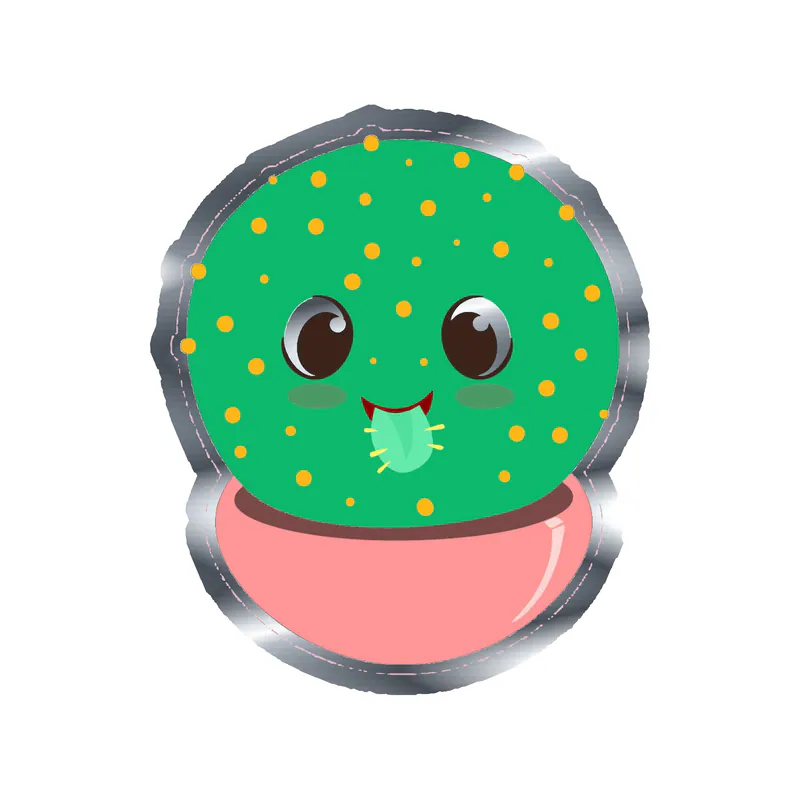 Cactus Silver Chrome Vinyl Decal - Custom Size