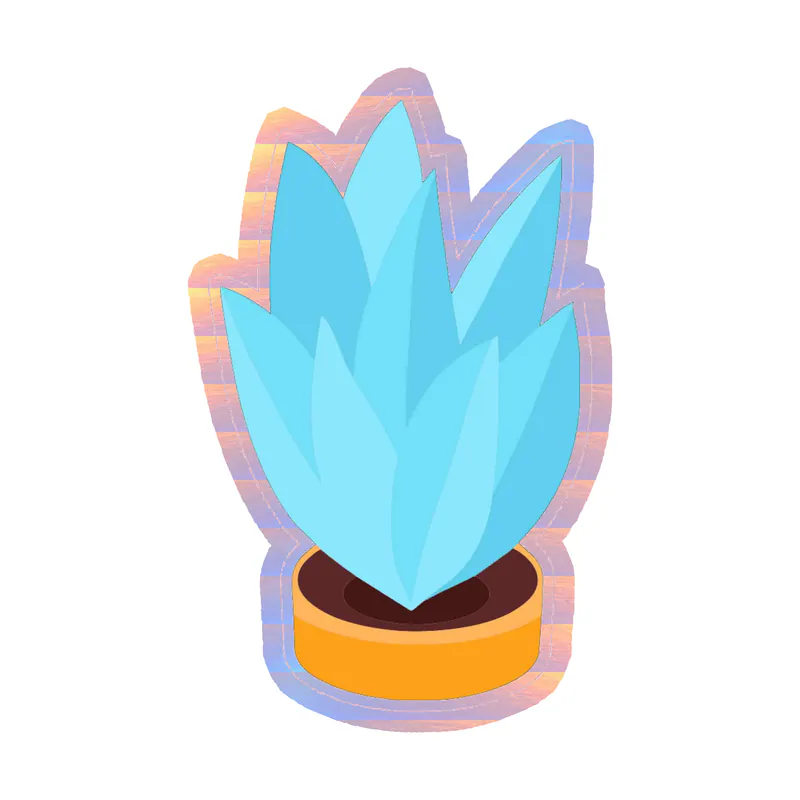 Cactus Holographic Vinyl Decal - Custom Size