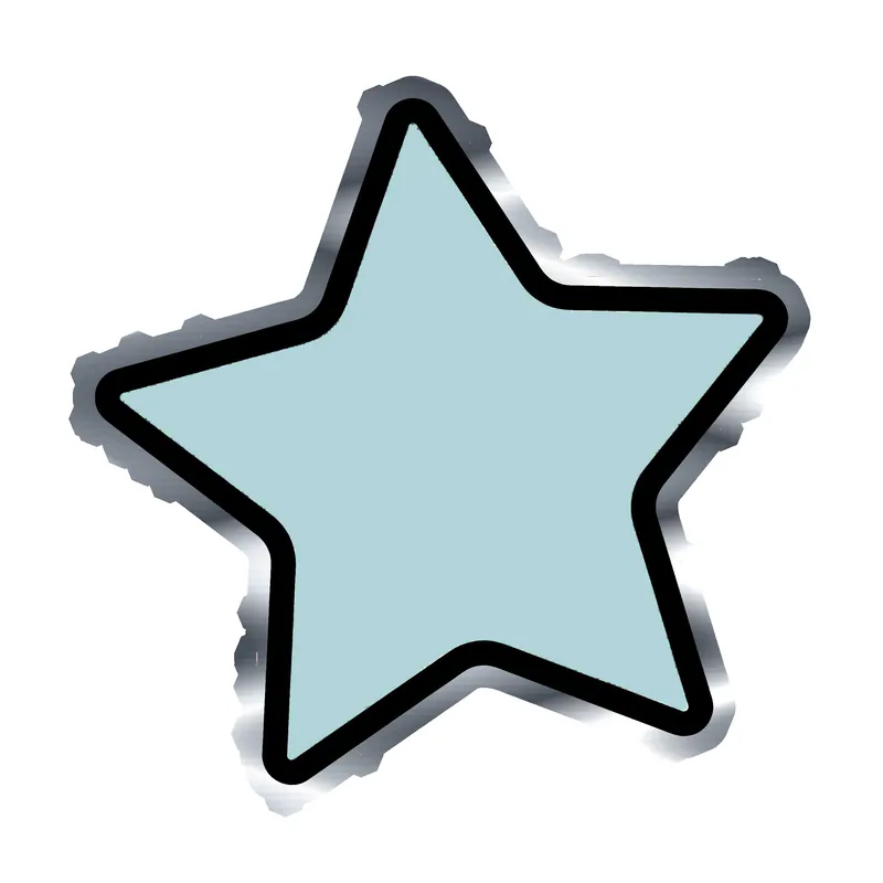 Star Silver Chrome Vinyl Decal - Custom Size