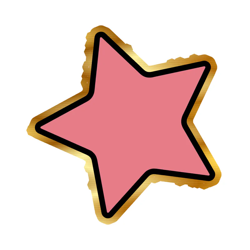 Star Gold Chrome Vinyl Decal - Custom Size