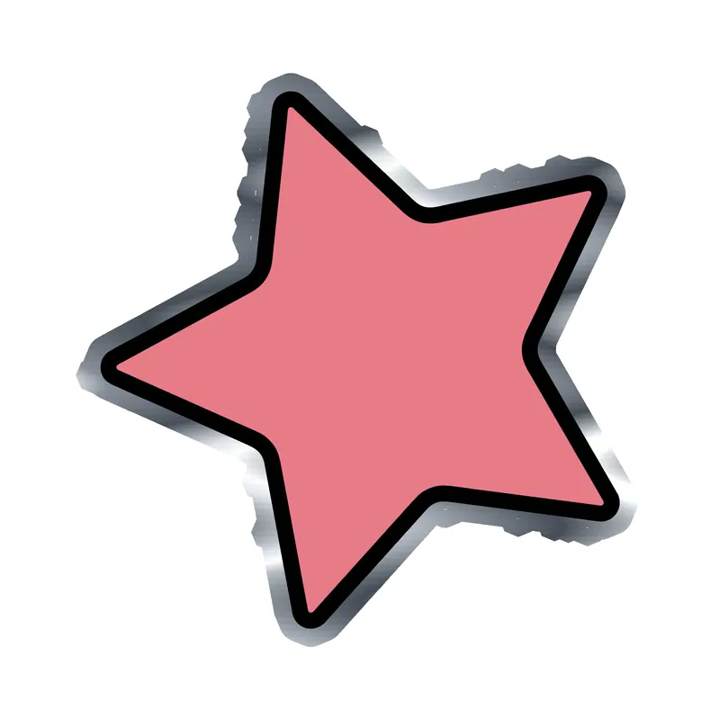Star Silver Chrome Vinyl Decal - Custom Size