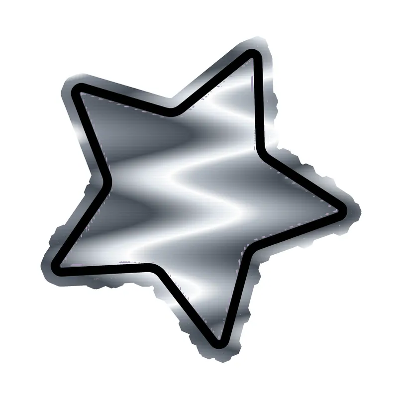 Star Silver Chrome Vinyl Decal - Custom Size
