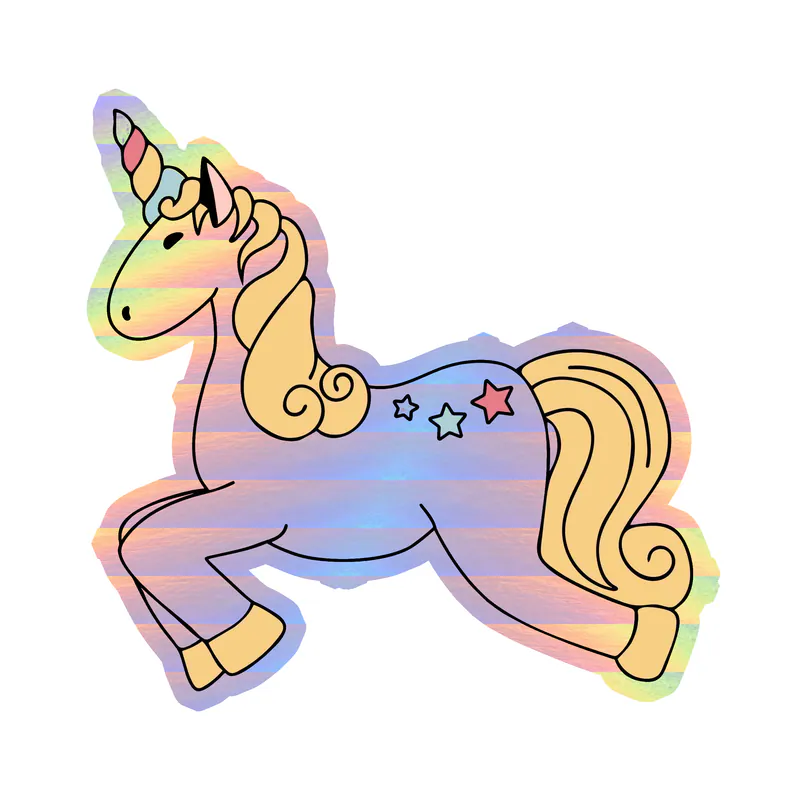 Unicorn Holographic Vinyl Decal - Custom Size