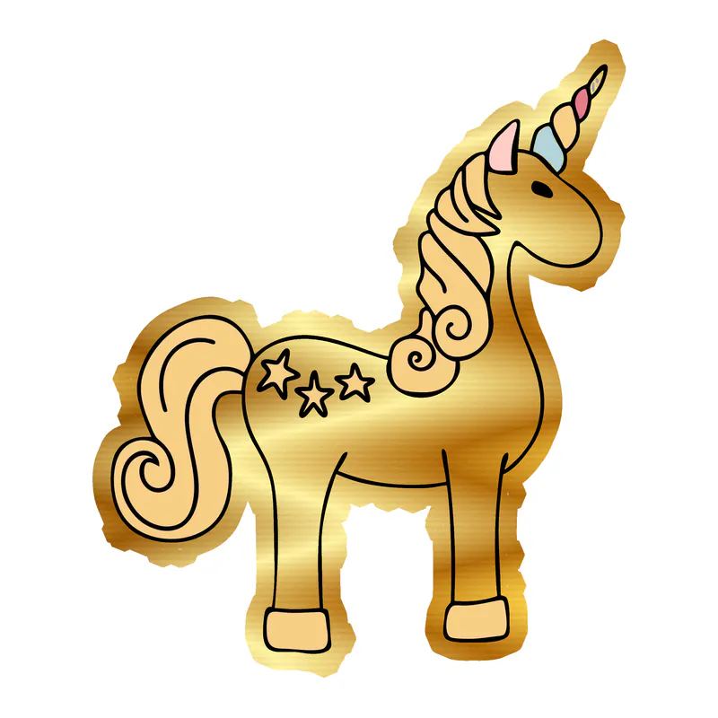 Unicorn Gold Chrome Vinyl Decal - Custom Size