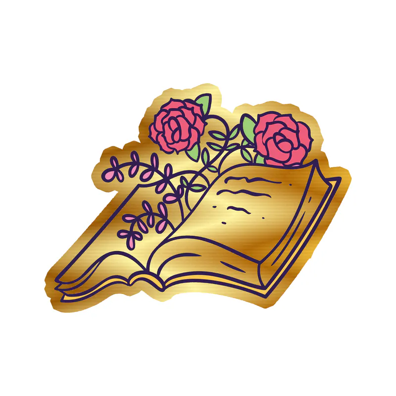 Book Gold Chrome Vinyl Decal - Custom Size