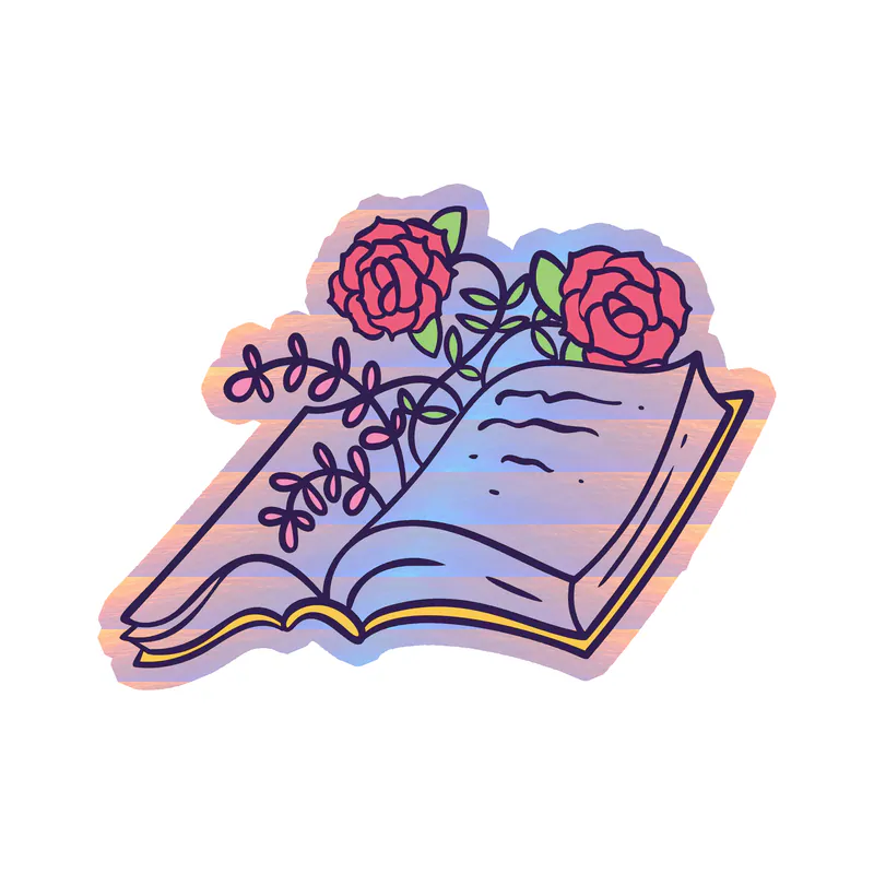 Book Holographic Vinyl Decal - Custom Size