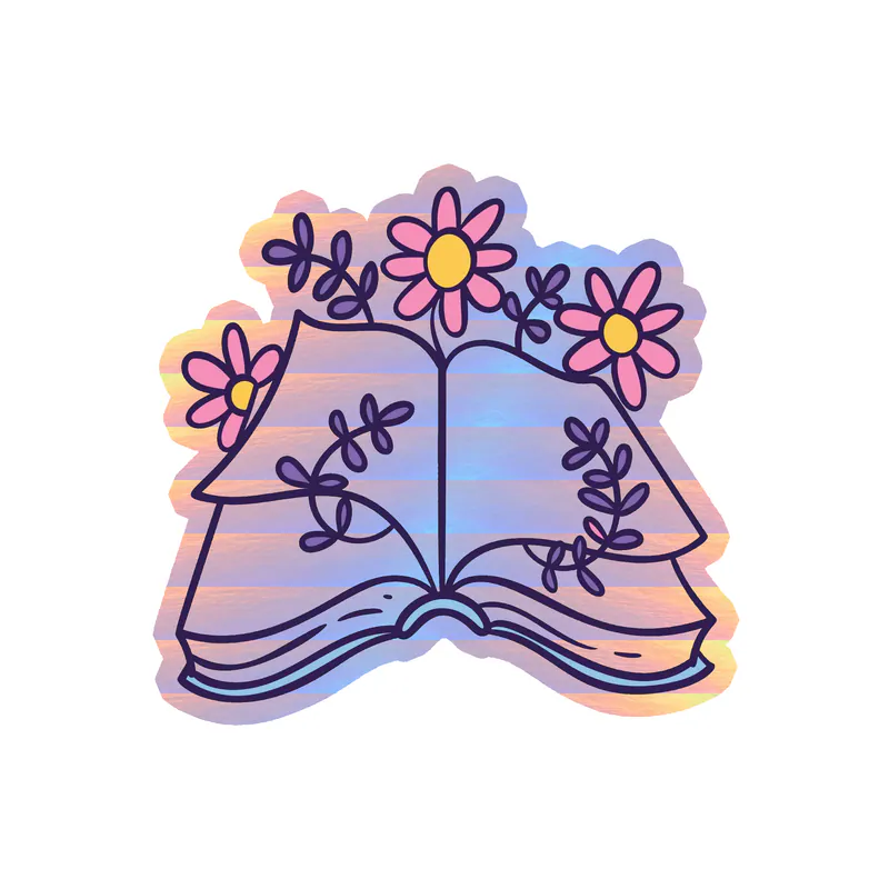 Book Holographic Vinyl Decal - Custom Size