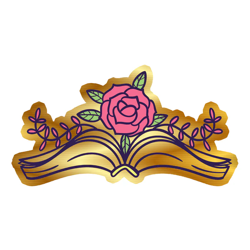 Book Gold Chrome Vinyl Decal - Custom Size