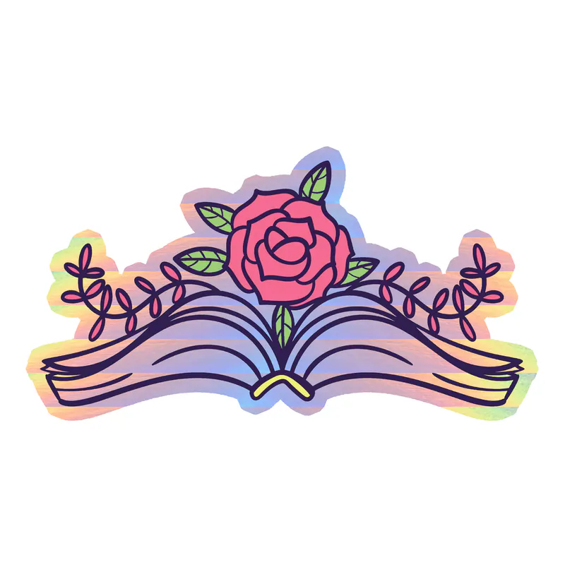 Book Holographic Vinyl Decal - Custom Size