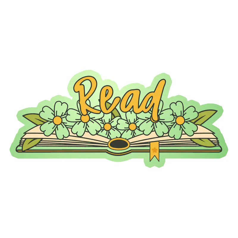 Book Glow in the Dark Vinyl Decal - Custom Size