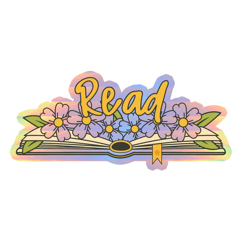 Book Holographic Vinyl Decal - Custom Size