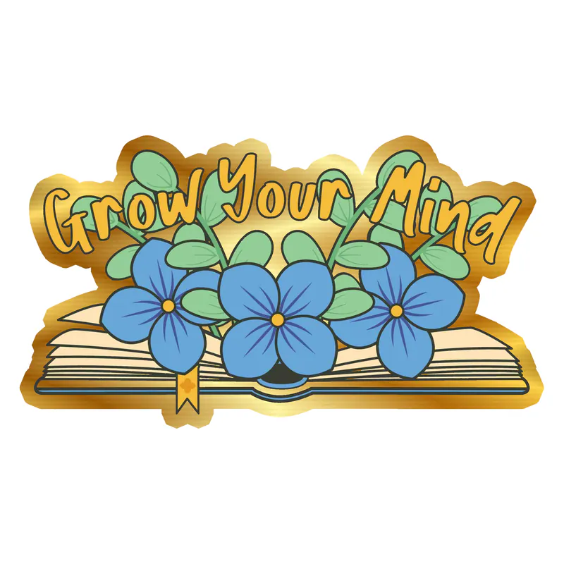 Book Gold Chrome Vinyl Decal - Custom Size