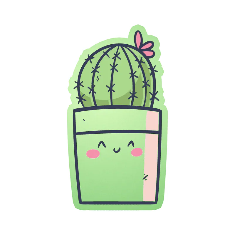Cactus Glow in the Dark Vinyl Decal - Custom Size