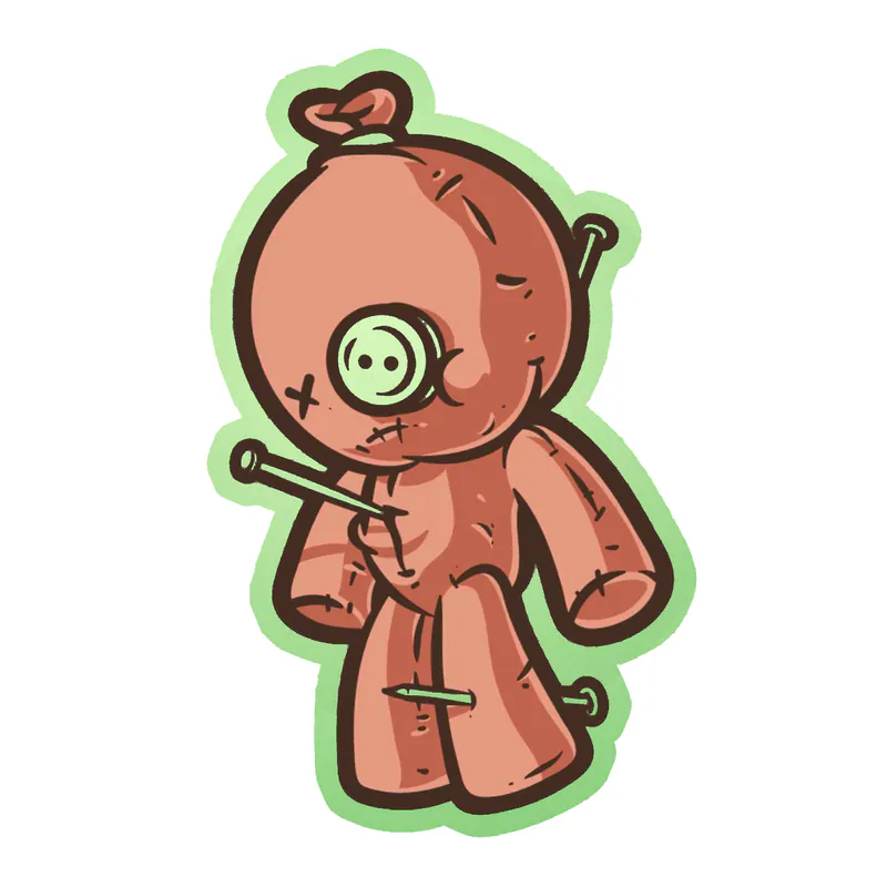 Voodoo Doll Glow in the Dark Vinyl Decal - Custom Size
