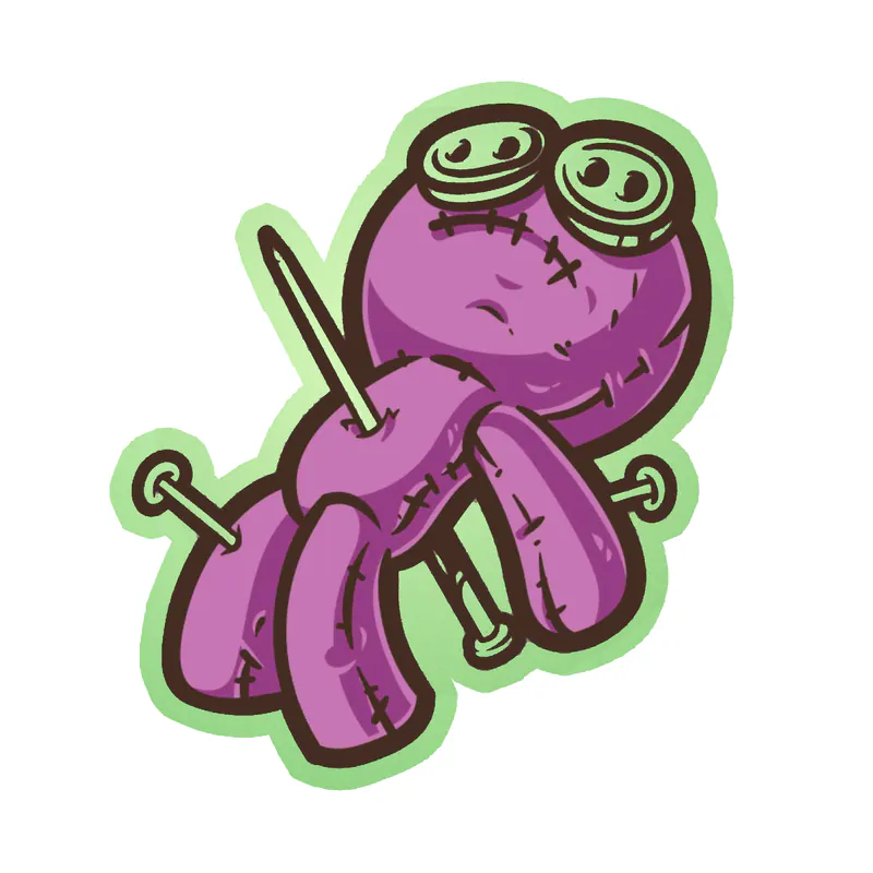 Voodoo Doll Glow in the Dark Vinyl Decal - Custom Size