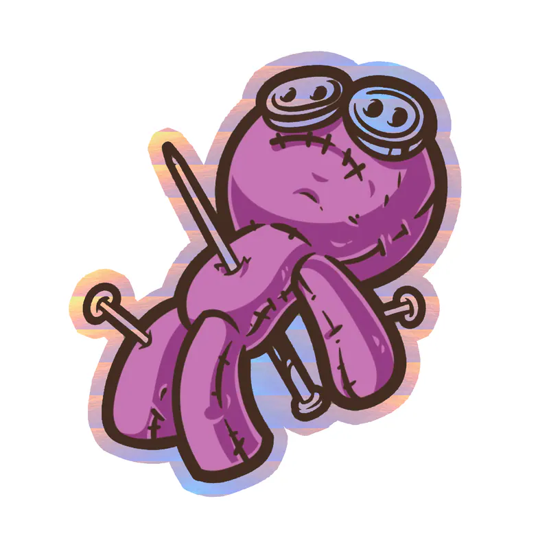 Voodoo Doll Holographic Vinyl Decal - Custom Size