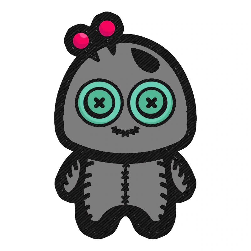 Voodoo Doll Carbon Fiber Vinyl Decal - Custom Size