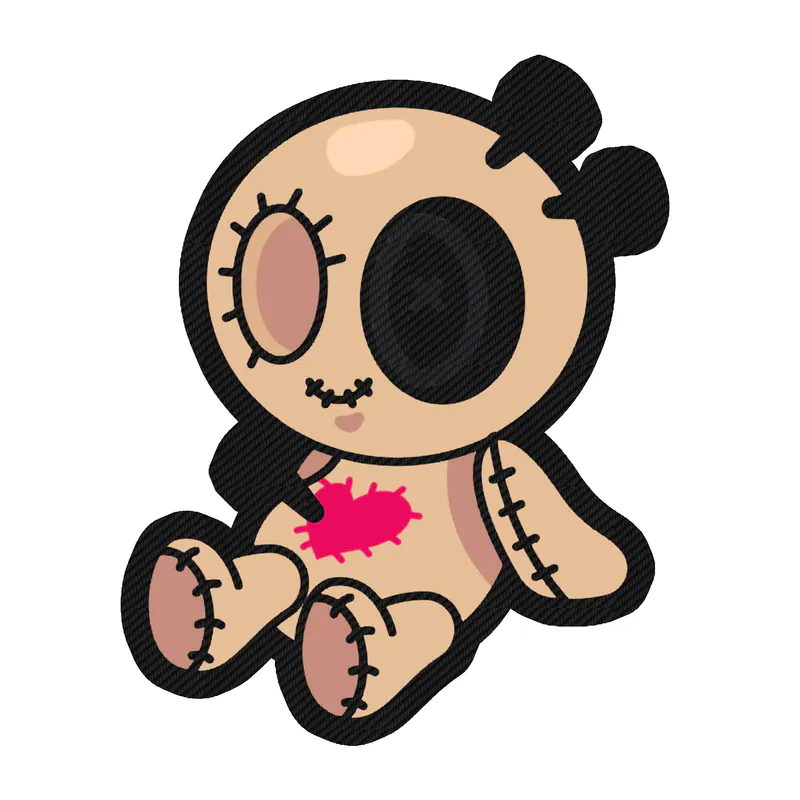 Voodoo Doll Carbon Fiber Vinyl Decal - Custom Size