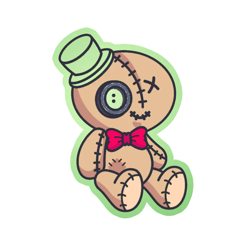 Voodoo Doll Glow in the Dark Vinyl Decal - Custom Size
