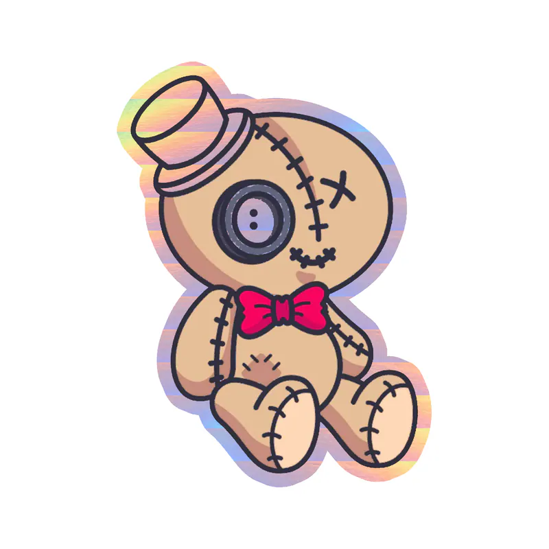 Voodoo Doll Holographic Vinyl Decal - Custom Size