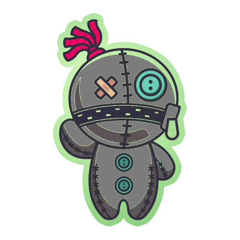 Voodoo Doll Glow in the Dark Vinyl Decal - Custom Size