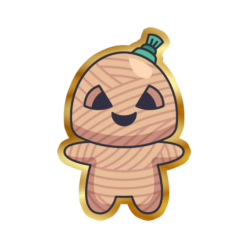 Voodoo Doll Gold Chrome Vinyl Decal - Custom Size