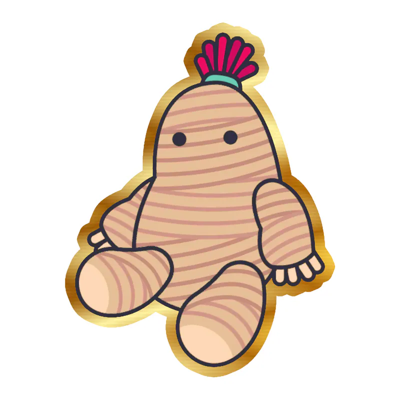 Voodoo Doll Gold Chrome Vinyl Decal - Custom Size