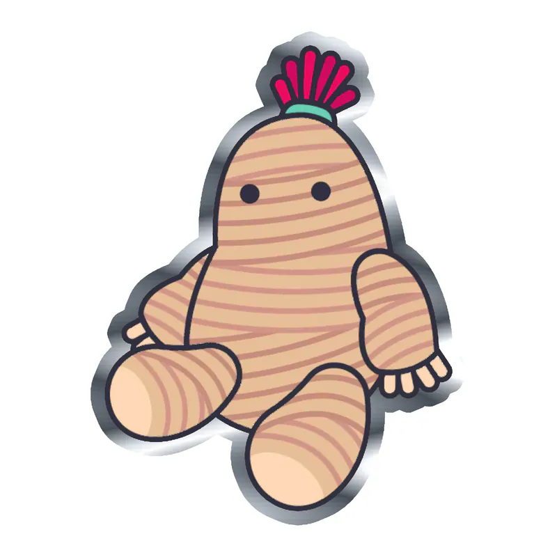 Voodoo Doll Silver Chrome Vinyl Decal - Custom Size
