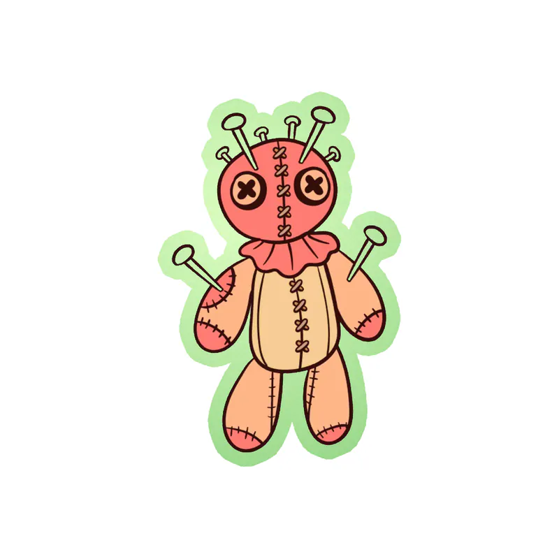 Voodoo Doll Glow in the Dark Vinyl Decal - Custom Size