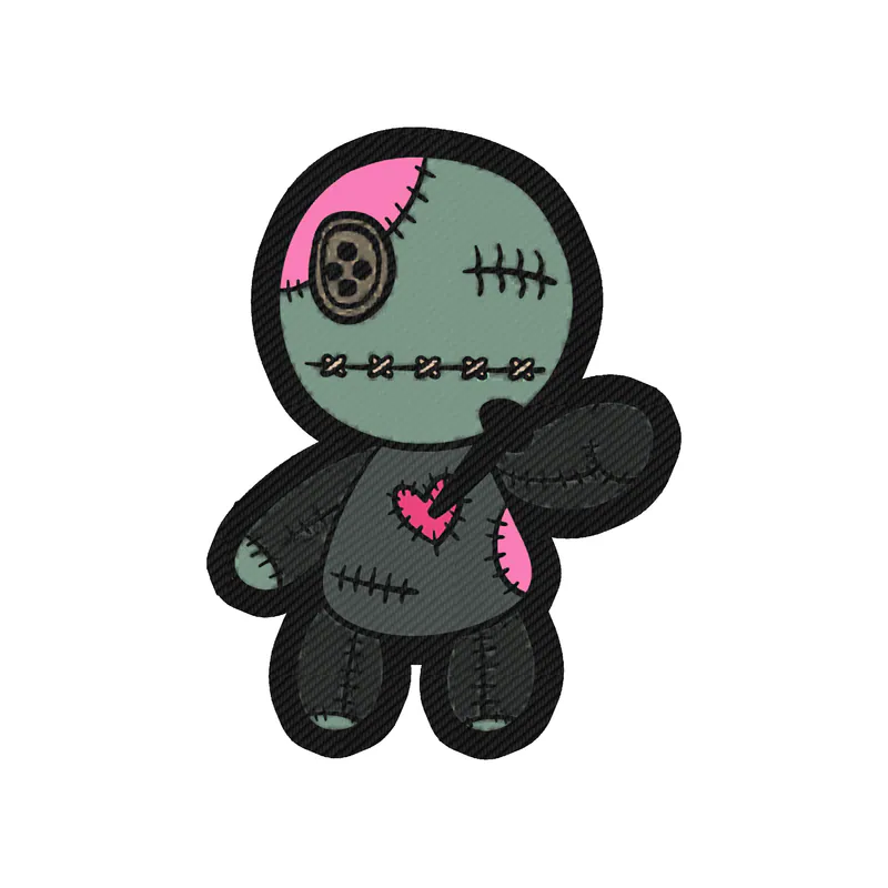 Voodoo Doll Carbon Fiber Vinyl Decal - Custom Size