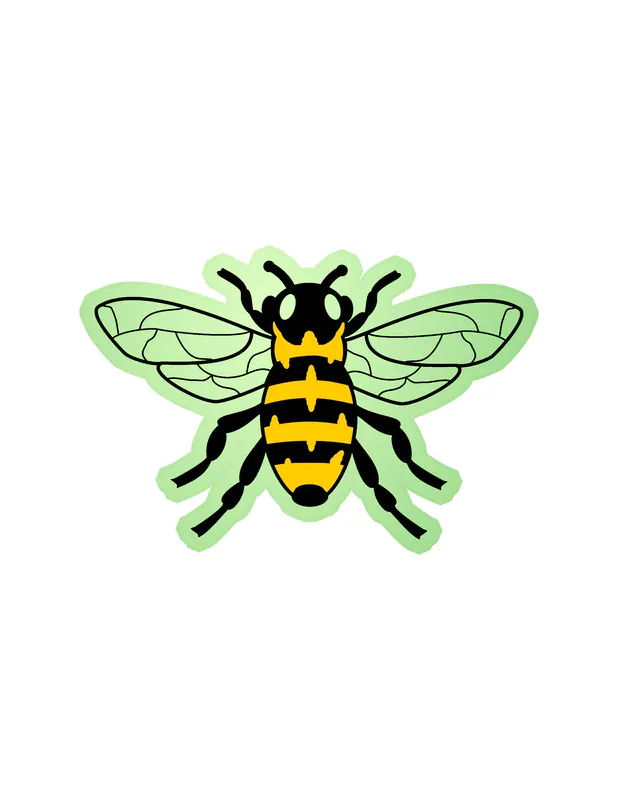 Bee Glow in the Dark Vinyl Decal - Custom Size