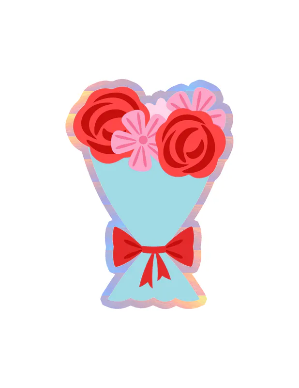 Flower Holographic Vinyl Decal - Custom Size