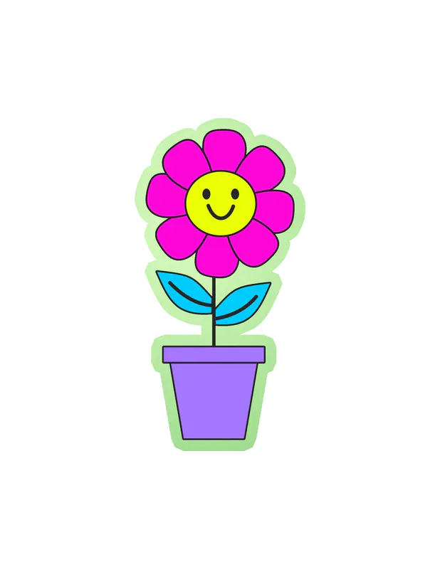 Flower Glow in the Dark Vinyl Decal - Custom Size