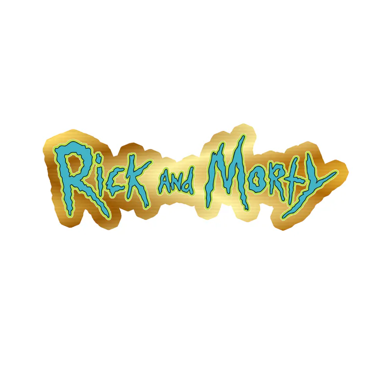Rick And Morty - Gold Chrome Vinyl Sticker - Custom Size