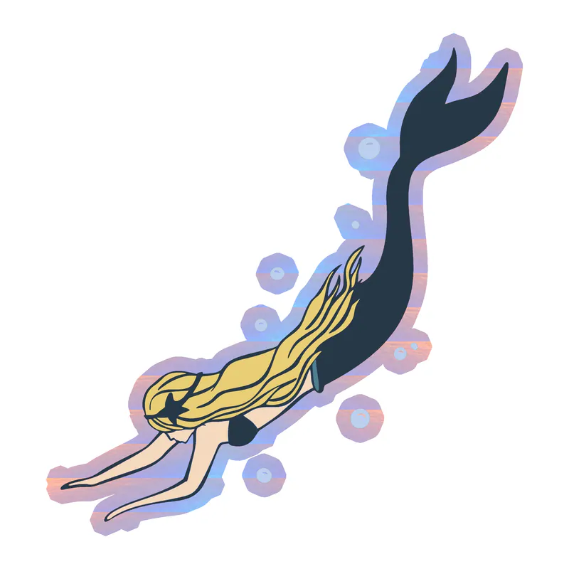 Mermaid Full Color Vinyl - Holographic Vinyl Sticker - Custom Size