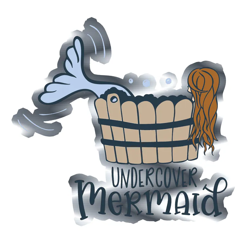 Undercover Mermaid Full Color Vinyl - Silver Chrome Vinyl Sticker - Custom Size