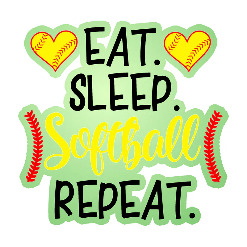 Softball Glow in the Dark Vinyl Decal - Custom Size