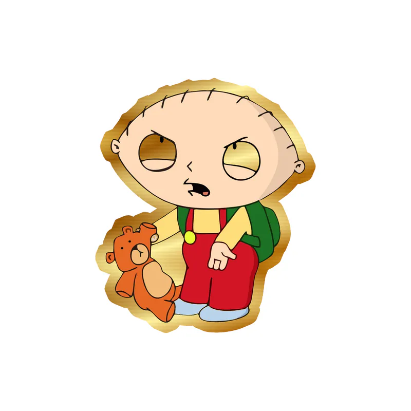 Family Guy - Gold Chrome Vinyl Sticker - Custom Size