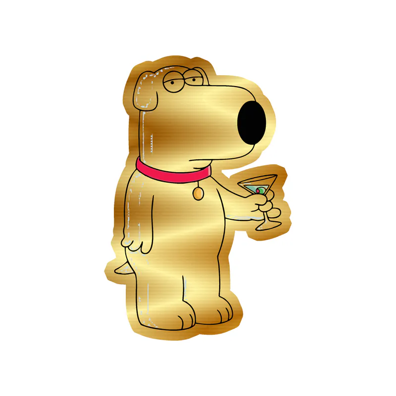 Family Guy - Gold Chrome Vinyl Sticker - Custom Size