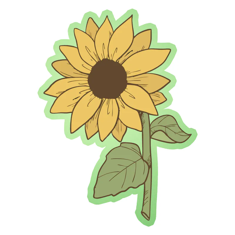 Sunflower Full Color Vinyl - Glow in the Dark Vinyl Sticker - Custom Size