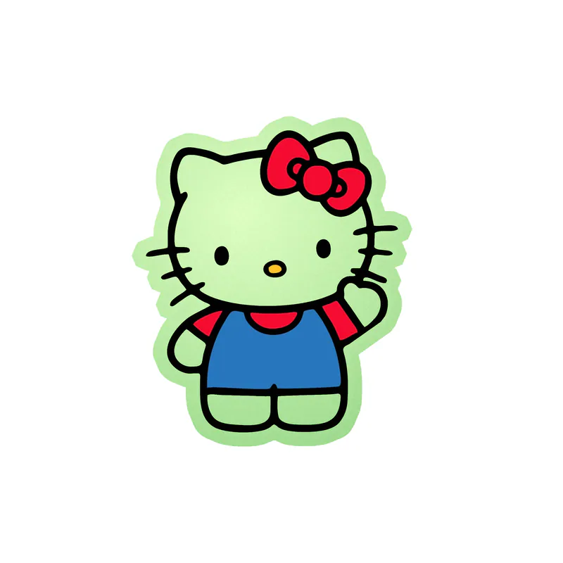 Hello Kitty  - Glow in the Dark Vinyl Sticker - Custom Size
