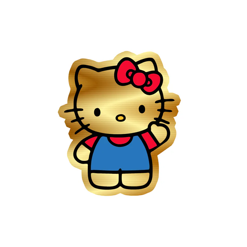 Hello Kitty  - Gold Chrome Vinyl Sticker - Custom Size
