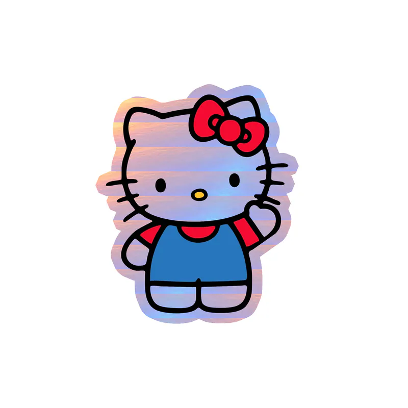 Hello Kitty  - Holographic Vinyl Sticker - Custom Size