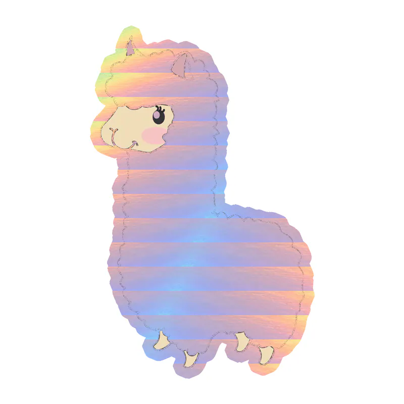 Llama Holographic Vinyl Decal - Custom Size