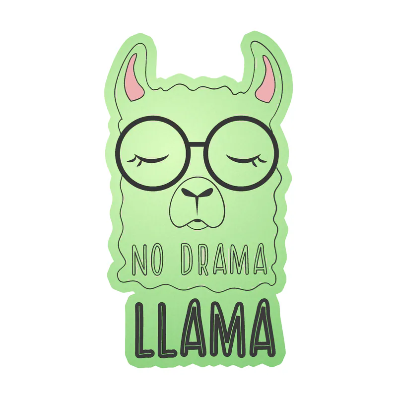Llama Glow in the Dark Vinyl Decal - Custom Size