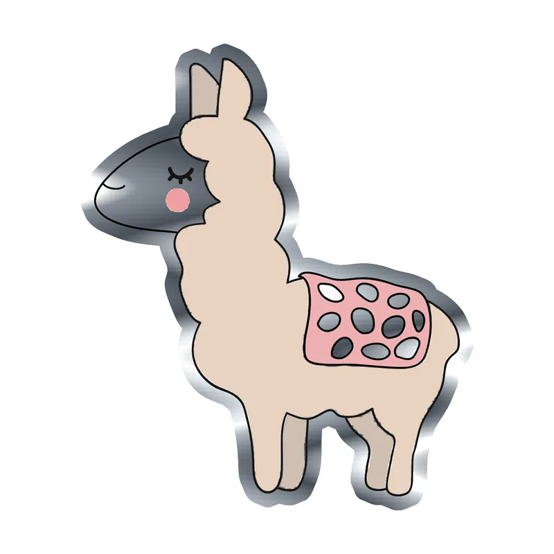 Llama Silver Chrome Vinyl Decal - Custom Size